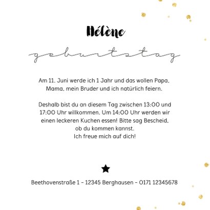 Einladung zum Kindergeburtstag Goldschatz mit Foto 3