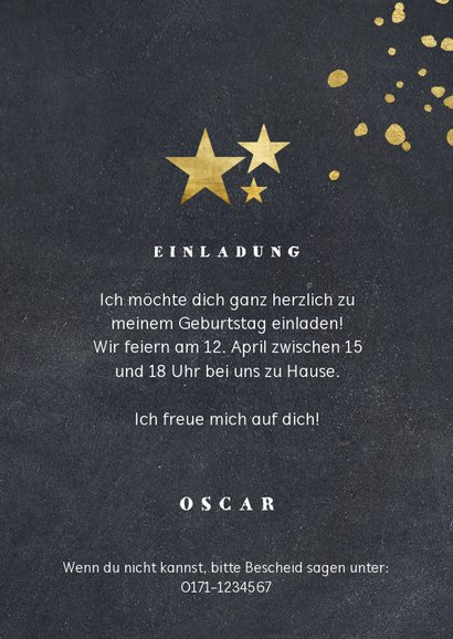 Einladung zum Kindergeburtstag Kreide Let's Party 3