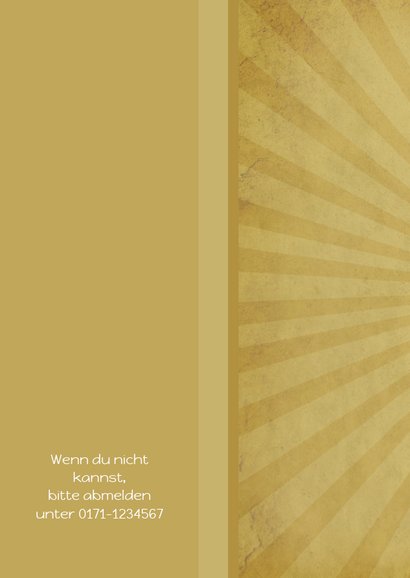 Einladung zum Kindergeburtstag Moustache beige 2