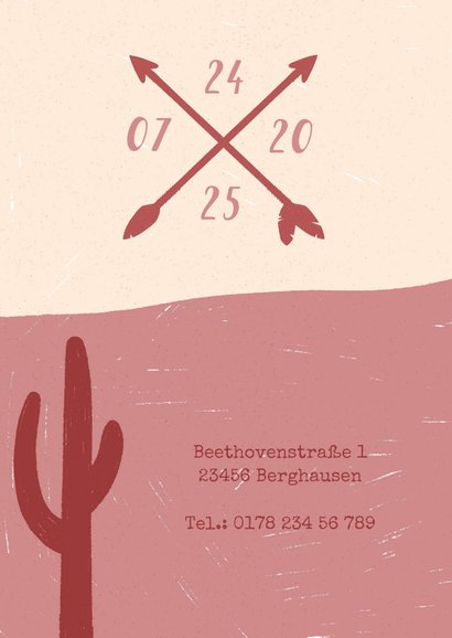 Einladung zum Kindergeburtstag pink Indianer-Party Squaw 2