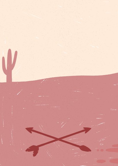 Einladung zum Kindergeburtstag pink Indianer-Party Squaw Rückseite