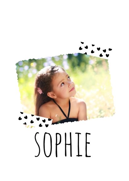 Einladung zum Kindergeburtstag Schwarzweiß mit Foto 2