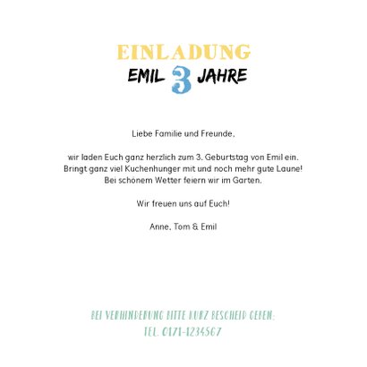 Einladung zum Kindergeburtstag Steckbrief Junge 3