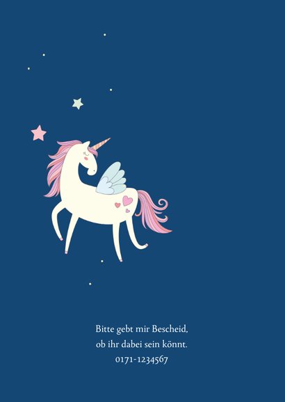 Einladung zum Kindergeburtstag Unicorns forever 2