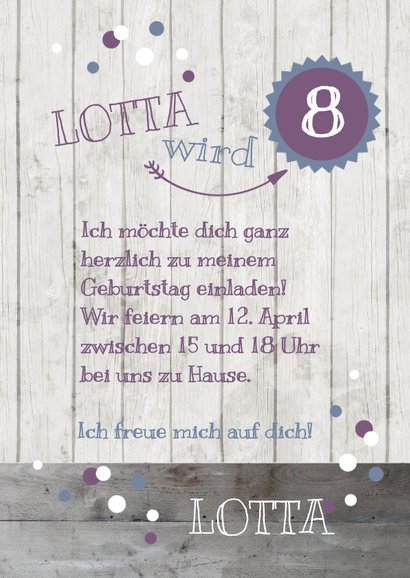Einladung zum Kindergeburtstag Violet & Blue 3