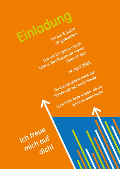 Einladung zum Klettern blau-orange mit Fotos 3