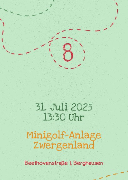Einladung zum Minigolf Kindergeburtstag mit Foto 2