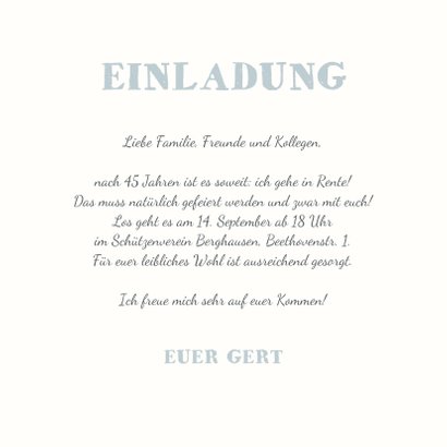 Einladung Zum Renteneintritt Gartenstuhl Kaartje2go
