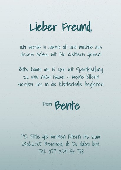 Einladung zur Boulder-Party 3