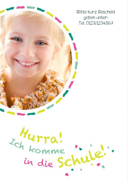 Einladung zur Einschulung Fotos Schultafel grünrosa 2