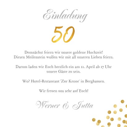 Einladung zur goldenen Hochzeit Foto klassisch 3