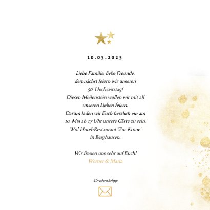 Einladung zur goldenen Hochzeit goldene 50 3