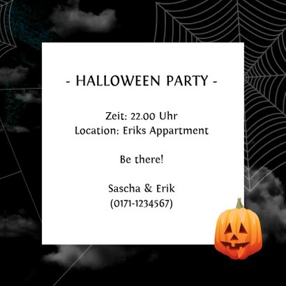 Einladung Zur Halloweenparty Black Sky Kaartje2go