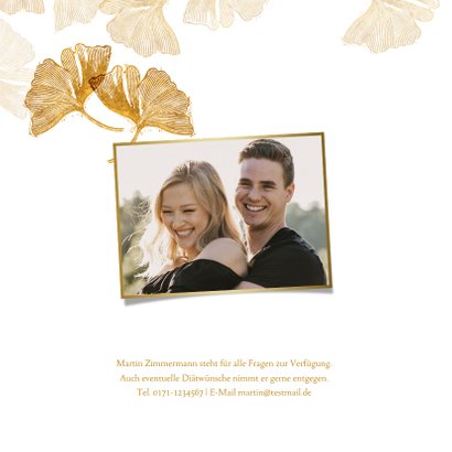 Einladung zur Hochzeit Gingkoblätter Stempel 2