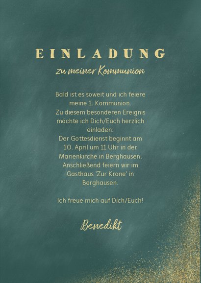 Einladung zur Kommunion Foto und Goldfische 3