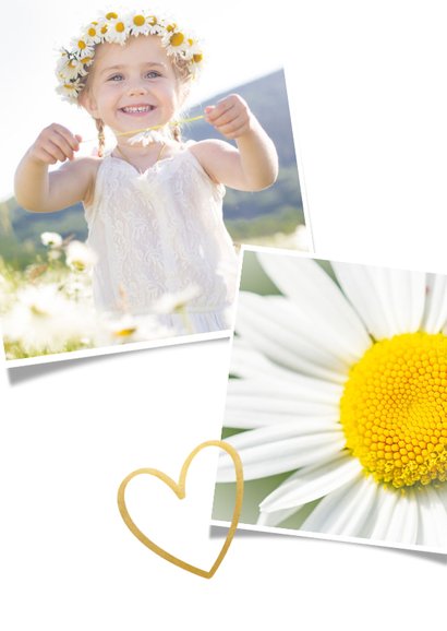 Einladung zur Kommunion Fotocollage und Goldherz 2