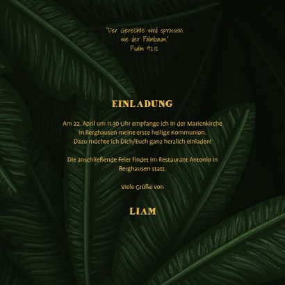 Einladung zur Kommunion Fotos & Palmen 3
