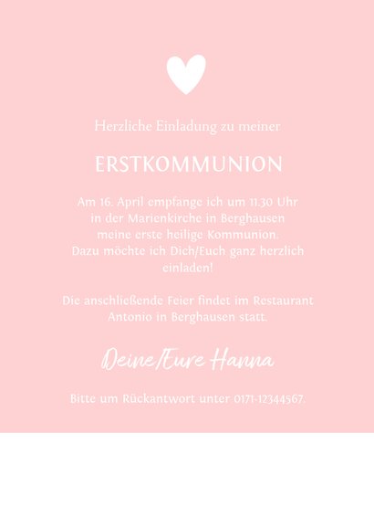 Einladung zur Kommunion Mädchen mit Pusteblume 3