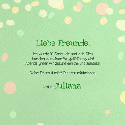 Einladung zur Minigolf-Party - Schläger und Ball 3