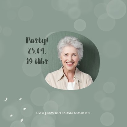 Einladung zur Pensionsfeier Konfetti und Foto 2