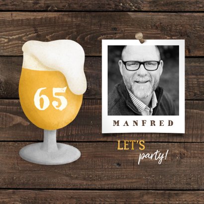 Einladung zur Rentnerfeier Bierglas mit Alter 2