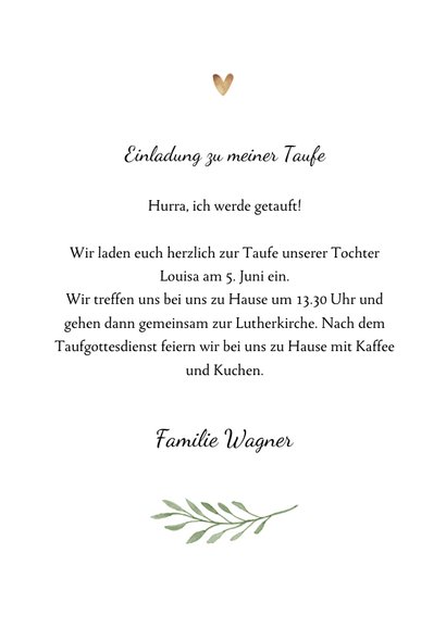 Einladung zur Taufe botanisches Kreuz und Foto 3
