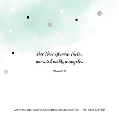 Einladung zur Taufe Drilling Aquarell mintgrün 2