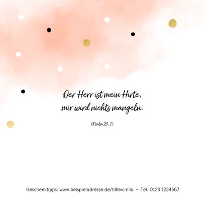 Einladung zur Taufe Drilling Aquarell rosagrün 2