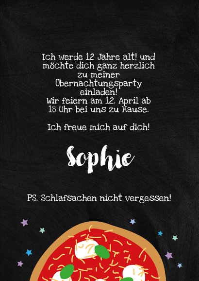 Einladung zur Übernachtungsparty Pizza & Pyjama 3