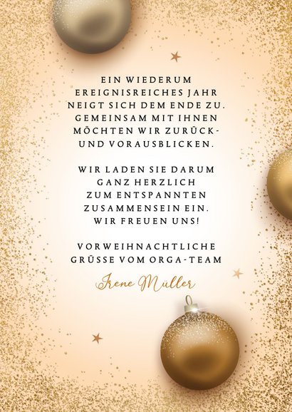 Einladung zur Weihnachtsfeier Weihnachtskugeln 3