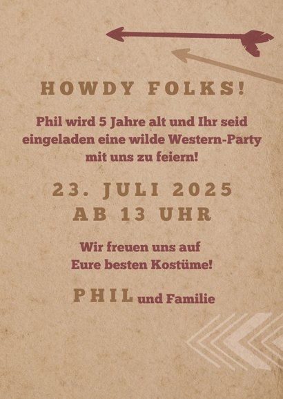 Einladung zur Wild West Party 3