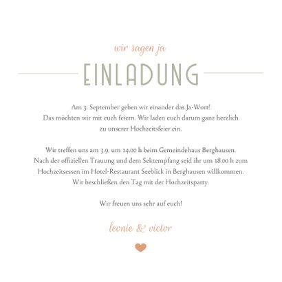 Einladungskarte Fotocollage Hochzeit moderne Klassik 3