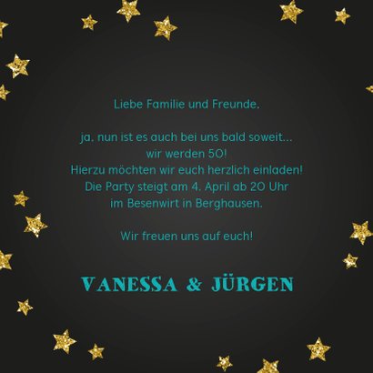 Einladungskarte Geburtstagsparty 2x50=100 3
