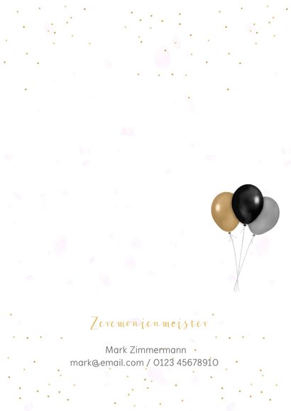 Einladungskarte Hochzeit Fotocollage, Konfetti und Timeline 2