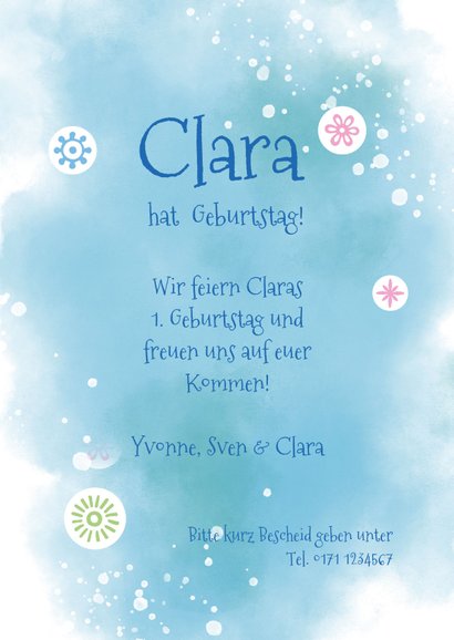 Einladungskarte Kindergeburtstag mit Seepferdchen 3