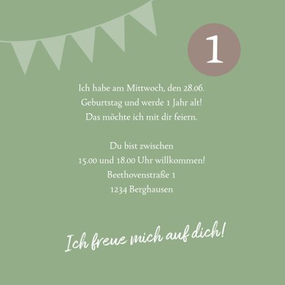 Einladungskarte zum Kindergeburtstag mit Fotos grün 3