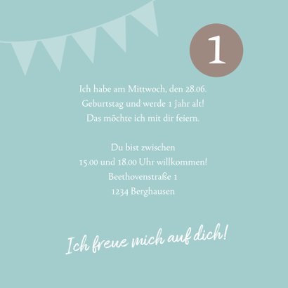 Einladungskarte zum Kindergeburtstag mit Fotos grün 3