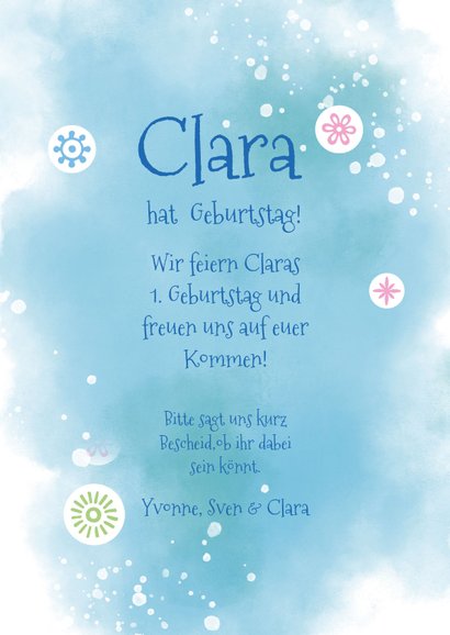 Einladungskarte zum Kindergeburtstag Seepferdchen 3