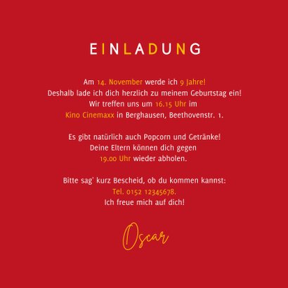 Einladungskarte zur Filmparty 3D-Brille 3