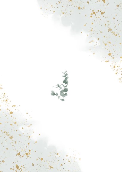 Einladungskarte zur Hochzeit Eukalyptus & Foto Rückseite