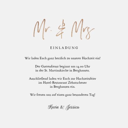 Einladungskarte zur Hochzeit Eukalyptusblatt mit Foto 3
