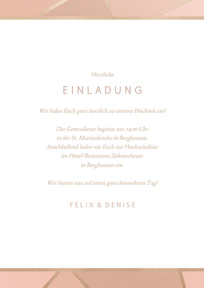 Einladungskarte zur Hochzeit geometrisch 3