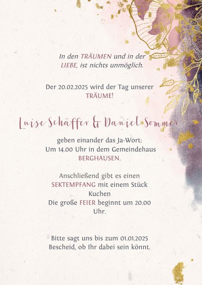 Einladungskarte Zur Hochzeit Mit Stilvollen Kaartje2go