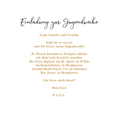 Einladungskarte zur Jugendweihe Fotocollage 3