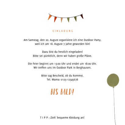 Einladungskarte zur Outdoor Party 3