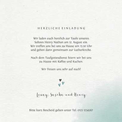 Einladungskarte zur Taufe Foto grüner Blumenkranz 3