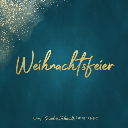 Einladungskarte zur Weihnachtsfeier Goldschrift 2