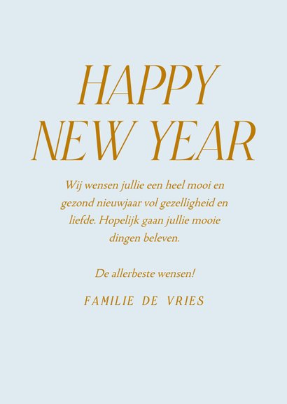 Elegante fotokaart met klassieke typografie voor nieuwjaar 3