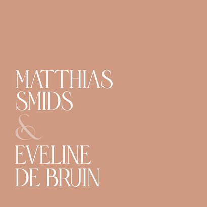 Elegante Save the date kaart in roestkleur met lijntjes 2