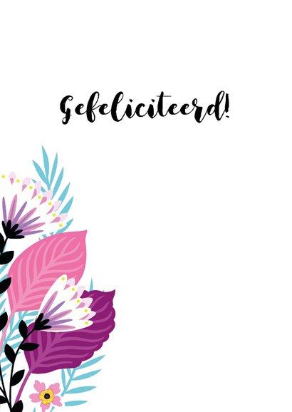 Elegante verjaardagskaart met bloemen en sterretjes 2